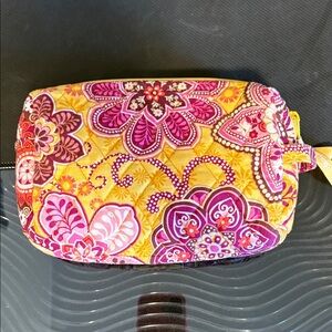 Floral Quilted Women's Cosmetic Bag Vera Bradley Bali Gold